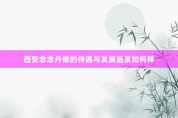 西安念念丹德的待遇与发展远景如何样