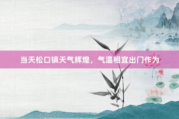 当天松口镇天气辉煌，气温相宜出门作为